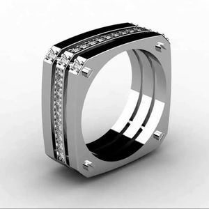 NEW•Silver w/white sapphire unisex 3-row band 7 &8